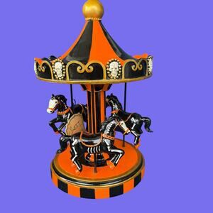 Halloween Carousel Skeleton Horses Sweet Street Merry Go Round NWT Decor